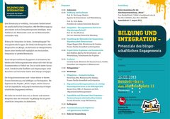 Fachtagung: Bildung und Integration – Potenziale des bürgerschaftlichen Engagements