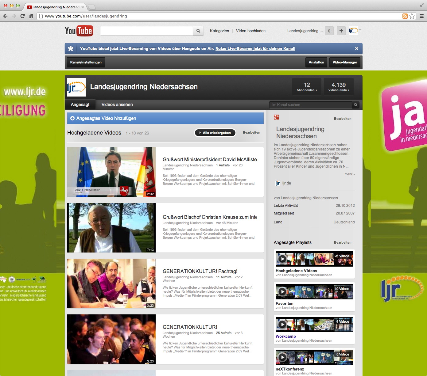 http://www.youtube.com/user/landesjugendring