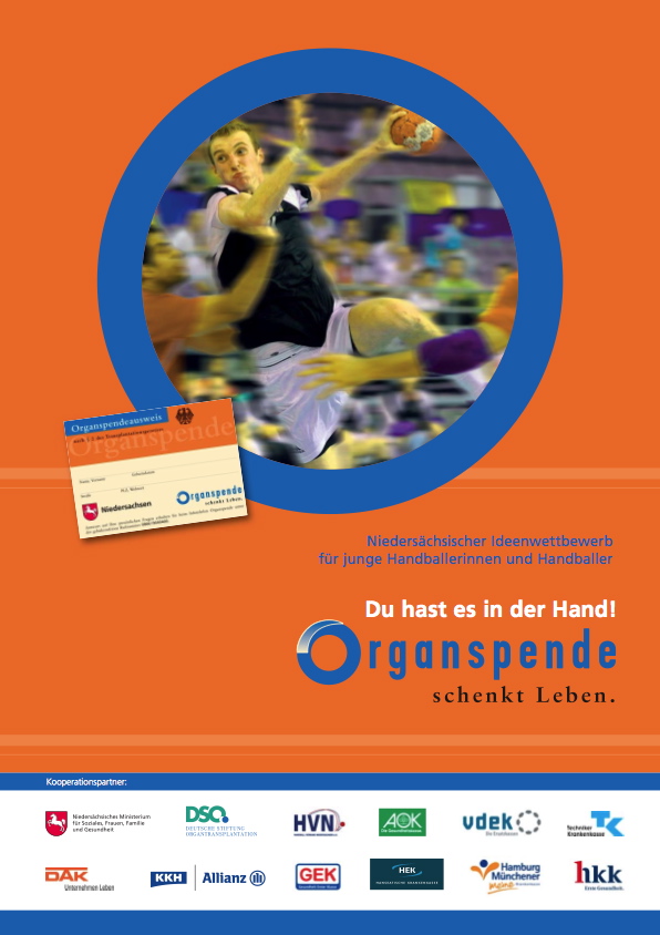 Nds. Ideenwettbewerb »Du hast es in der Hand - Organspende schenkt Leben«