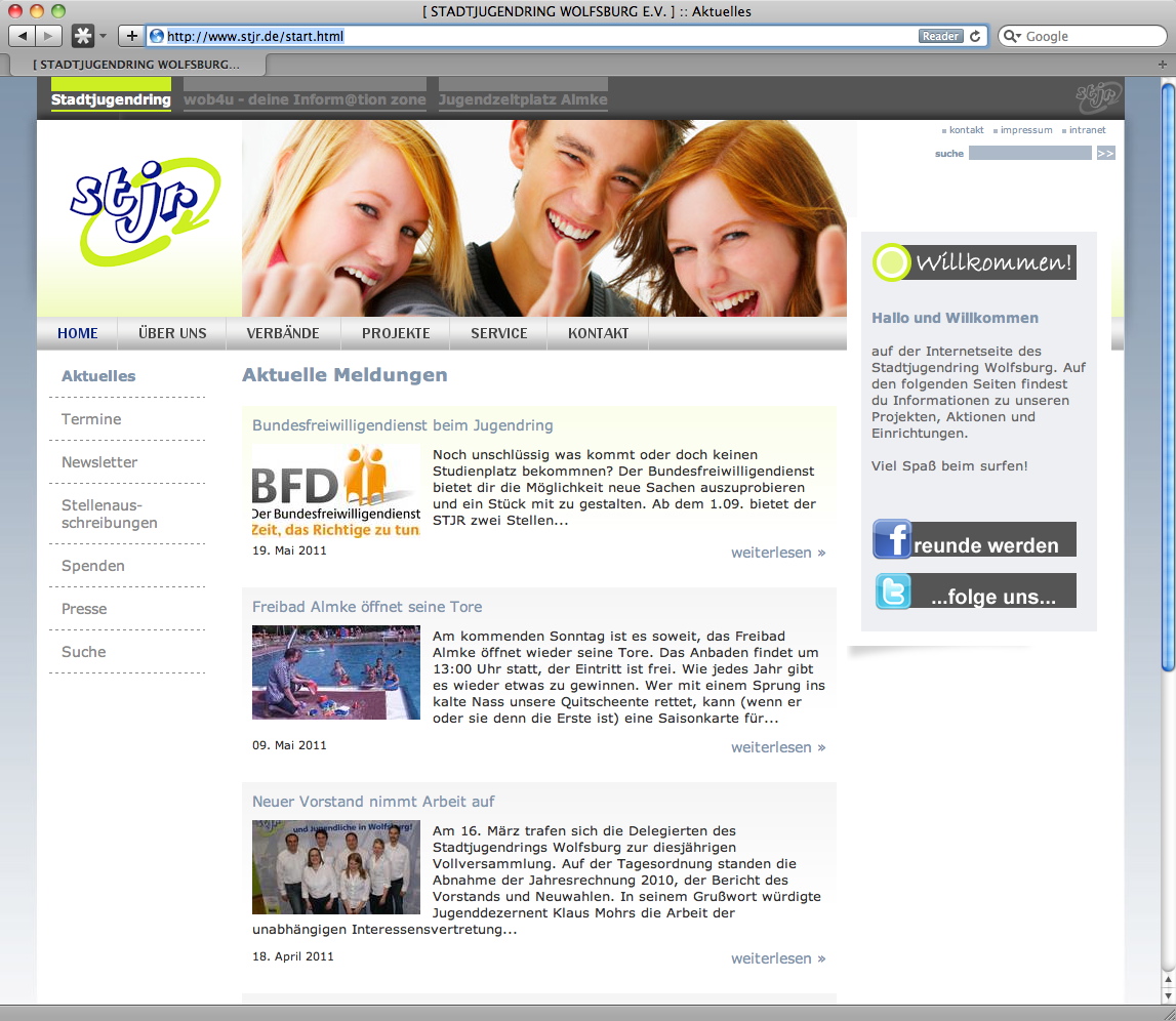 Homepage des Stadtjugendring Wolfsburg