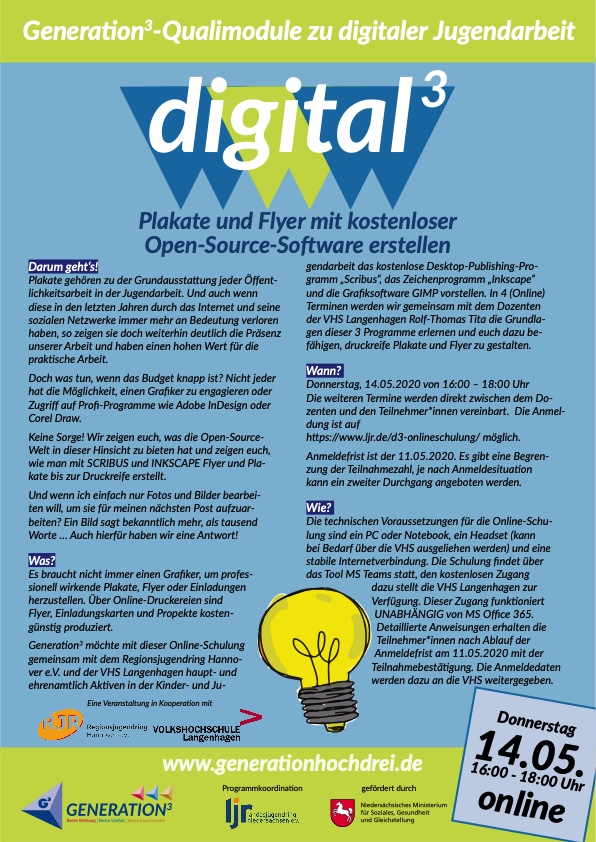 Jugendserver Niedersachsen Digital Online Schulung Plakate Und Flyer Mit Kostenloser Open Source Software Erstellen